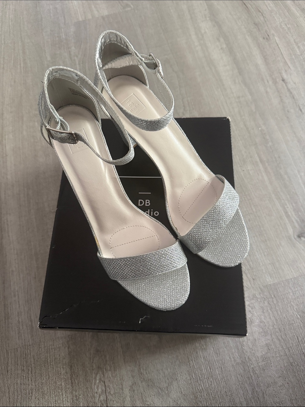 Silver Ankle-Strap Dress Sandals - Women